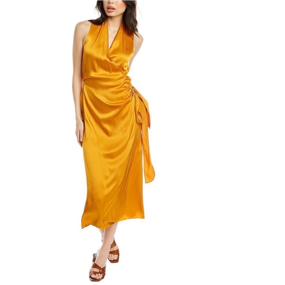Vince Sleeveless Draped Wrap Dress